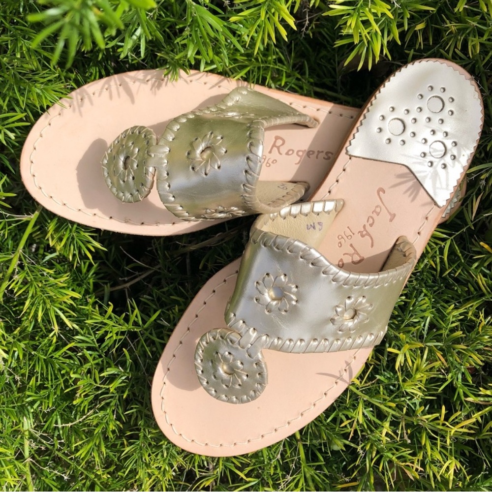 Jack Rogers Metallic Gold Leather Sandals